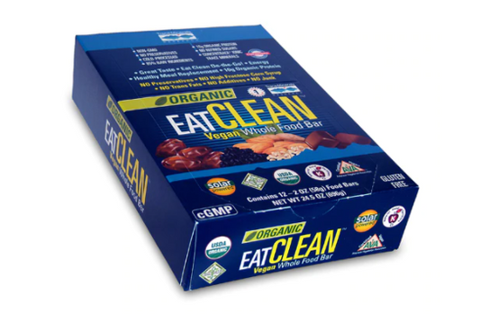 Trace Minerals Research Organic EatClean Vegan  Food Bar Chocolate Chip 12 Bars