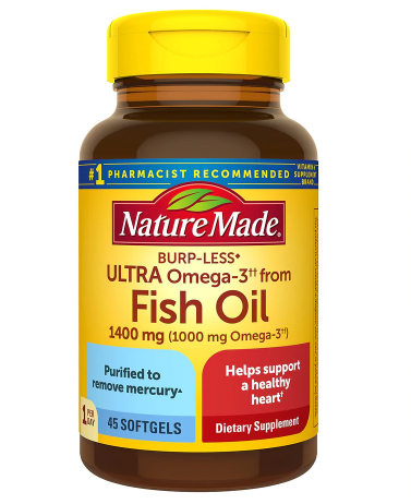 Nature Made Ultra Omega 3 Fish Oil 1400 mg Dietary Supplement Liquid Softgels 45
