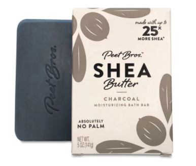 Peet Bros Shea Butter Bar Soap Charcoal  5 oz