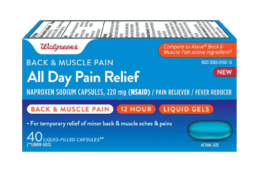 Walgreens Naproxen Sodium Back and Muscle Pain40.0ea