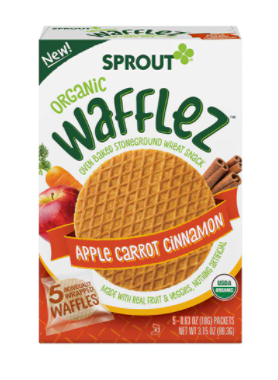 Sprout Organic Baby Food Wafflez Apple Carrot Cinnamon 3.15oz