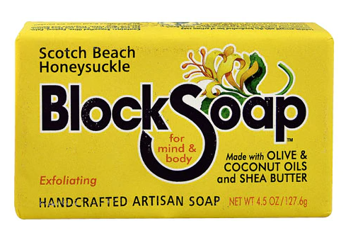 Block Island Block Soap Bar Scotch Beach Honeysuckle 12 Pack