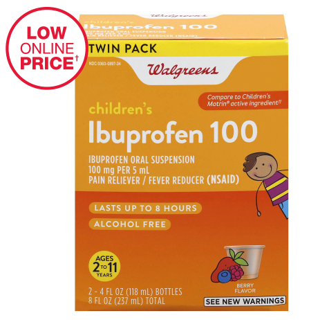 Walgreens Childrens Ibuprofen 100 Oral Suspension 2 Pack Berry