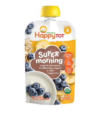 Happy Baby Happytot Super Morning Stage 4 Organic Toddler Food  4 oz