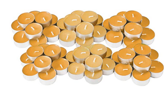 IKEA SINNLIG Passion Fruit Pineapple Scented Tealight / 1.5in Dia / 4 hrs Burning time/Made in USA 60 Count