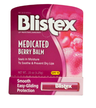 Blistex Medicated Lip Balm SPF 15 Berry 0.15oz 6 Pack