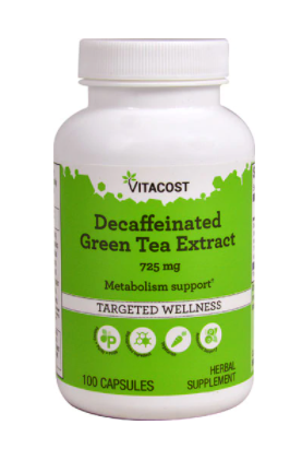 Vitacost Decaffeinated Green Tea Extract 725 mg 100 Capsules