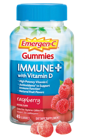Emergen C  Immune Plus Gummies Raspberry  45 Gummies