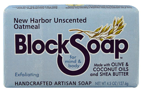 Block Island Block Soap Bar New Harbor Unscented Oatmeal 4.5 oz