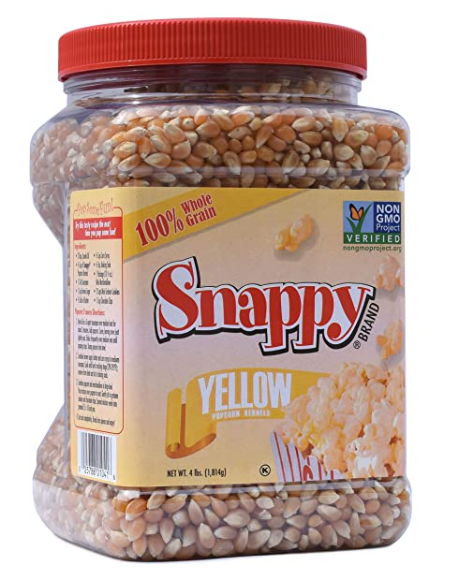 Snappy Yellow Popcorn Kernels Premium Yellow 4lb jar
