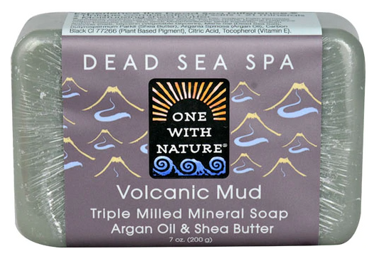 One With Nature Dead Sea Spa Mineral Soap Volcanic Mud  7 oz