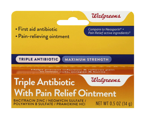 Walgreens Triple Antibiotic with Pain Relief 0.5oz