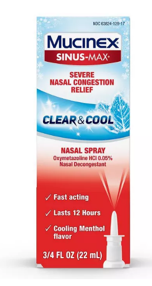 Mucinex Sinus Max Full Force Nasal Spray Clear and Cool  0.75 fl oz