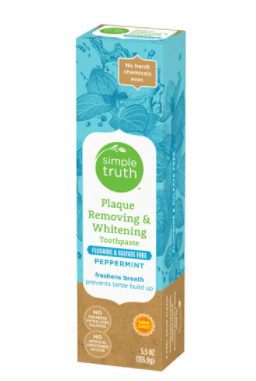 Simple Truth Plaque Removing and Whitening Toothpaste Peppermint  5.5 oz