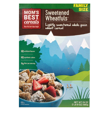 Moms Best Naturals Cereal Sweetened Wheat Fuls  1lb