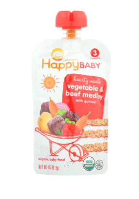 Happy Baby Organic Baby Food Stage 3 Vegetable and Beef Medley Quinoa