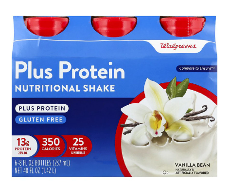 Walgreens Plus Protein Nutritional Shake Vanilla Bean 8.0oz 6 pack