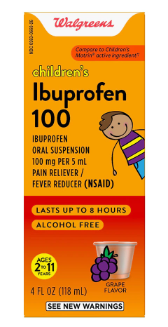Walgreens Childrens Ibuprofen Oral Suspension 100 mg per 5 mL Grape
