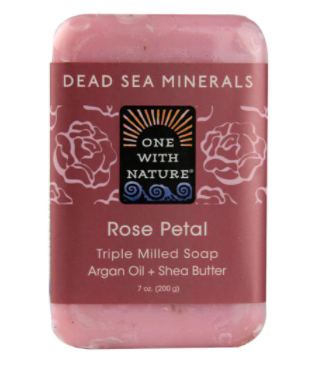 One With Nature Dead Sea Mineral Soap Rose Petal  7 oz