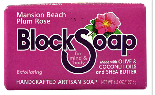 Block Island Block Soap Bar  Mansion Beach Plum Rose 12 Pack