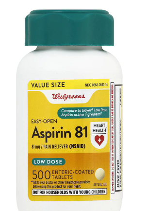 Walgreens Aspirin Low Dose 81mg Enteric Coated