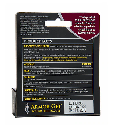 Silver Biotics Armor Gel Wound Dressing Gel 0.5oz