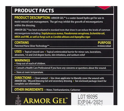 Silver Biotics Armor Gel Wound Dressing Gel 0.5oz