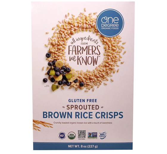 One Degree Organic Foods Sprouted Brown Rice Crisps Cereal -- 8 oz - Mega Shopper Worldwide