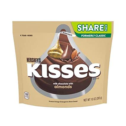 Hersheys Milk Chocolate Almond Kisses 10oz