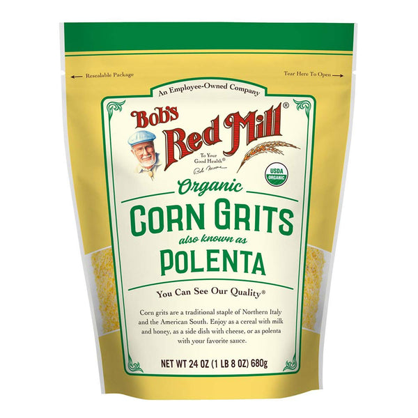 Bobs Red Mill Organic Corn Grits  Polenta  24 oz Resealable Pouch 4pk