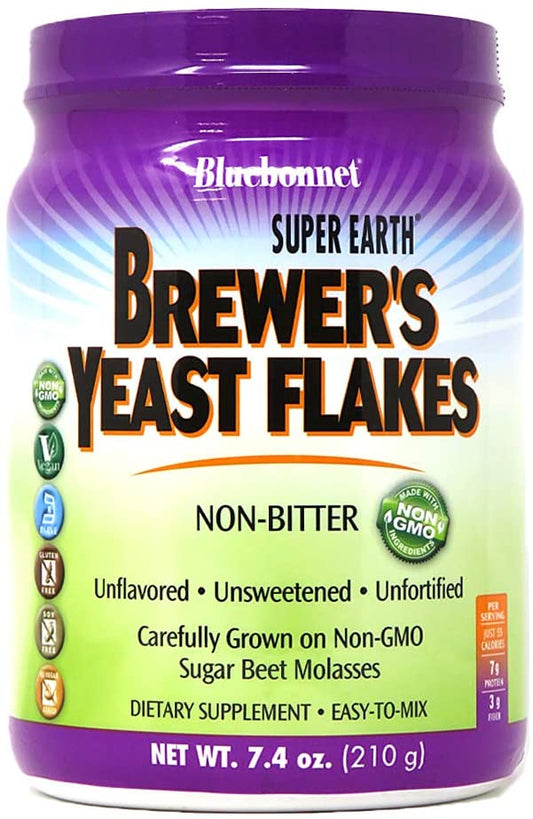 Bluebonnet Nutrition Super Earth Brewers Yeast Powder Unflavored 7.4 oz