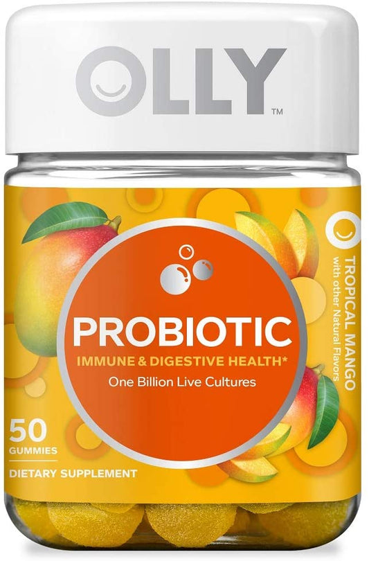 OLLY Probiotic Chewable Gummies Tropical Mango   50 Gummies