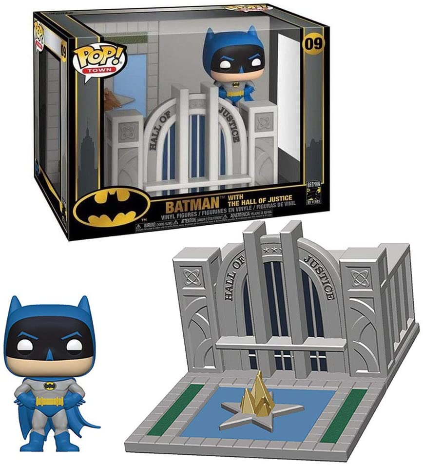 Funko Pop Town Batman 80th Hall of Justice with Batman Vinyl Figure