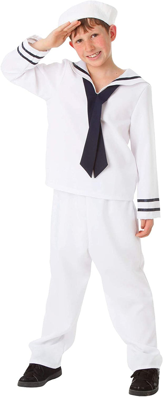 White Sailor Costume for Children Medium