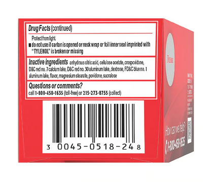 TYLENOL Childrens Pain plus Fever Relief 24ea