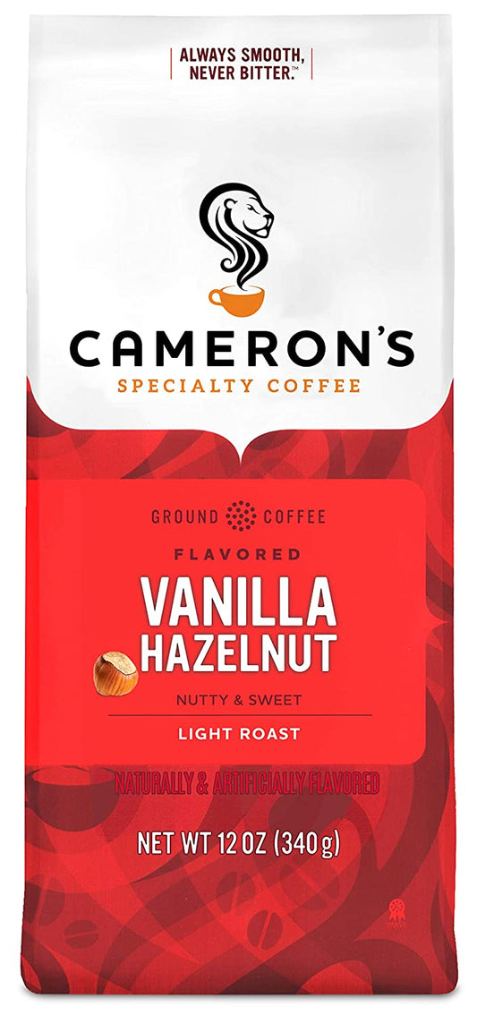 Camerons Coffee Vanilla Hazelnut Light Roast 12 oz