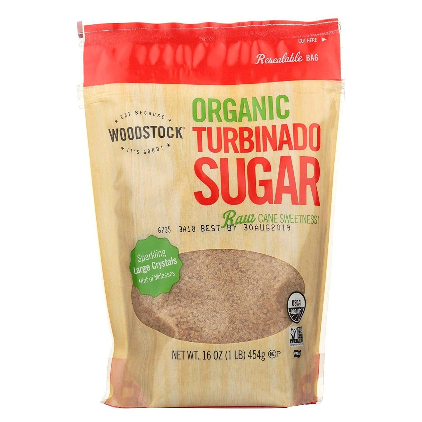 Woodstock Organic Turbinado Sugar 16 oz pack of 2