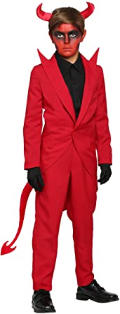 Kids Red Suit Devil Costume Medium