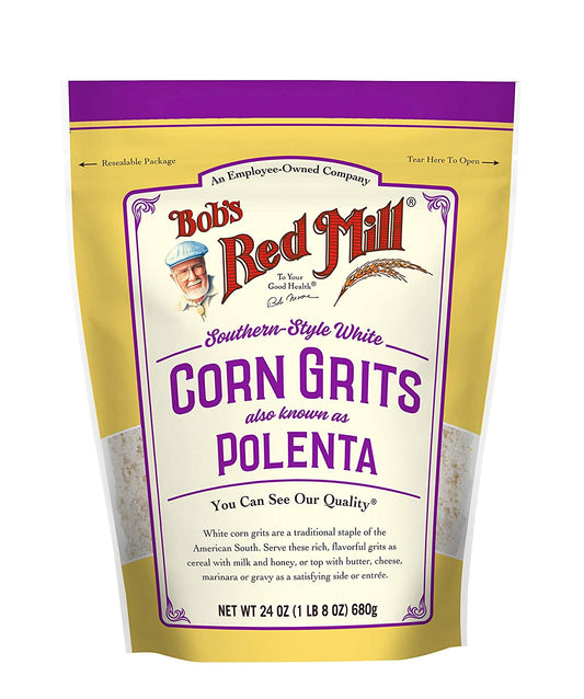 White Corn Grits Polenta Resealable Pouch 24oz 4pk