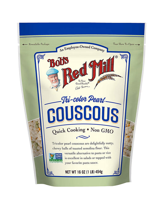 Tri Color Pearl Couscous Resealable Bobs Red Mill 16oz 4pk