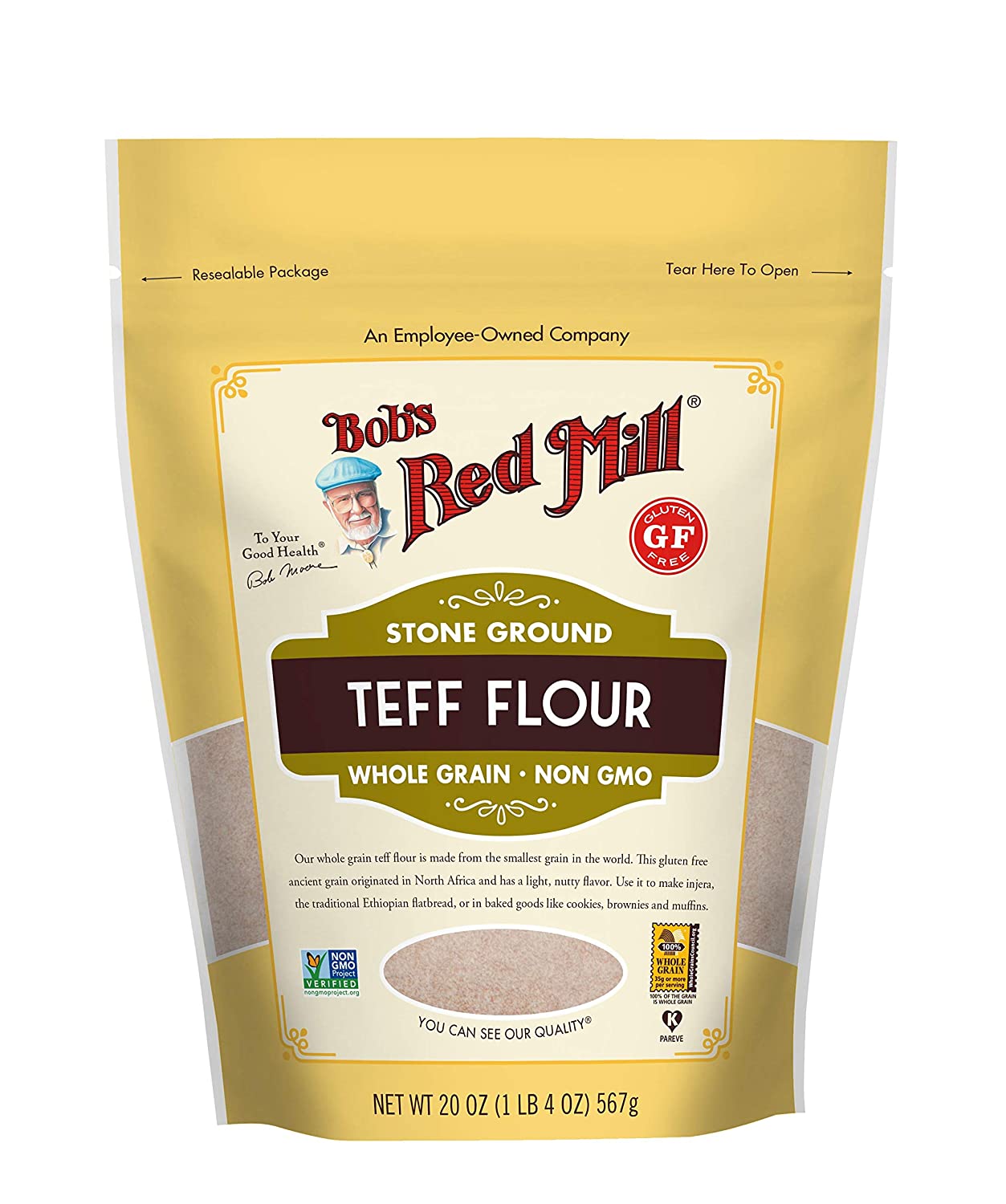 Bobs Red Mill Teff Flour  20 oz Resealable Pouch