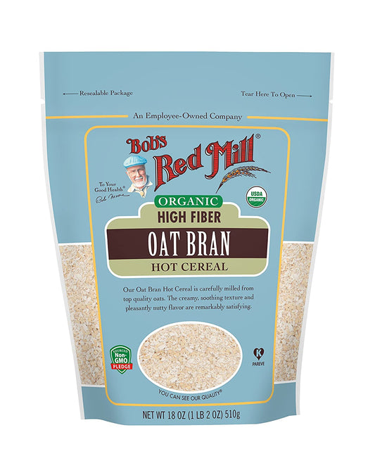 Organic Oat Bran High Fiber Hot Cereal Bobs Red Mill 18oz