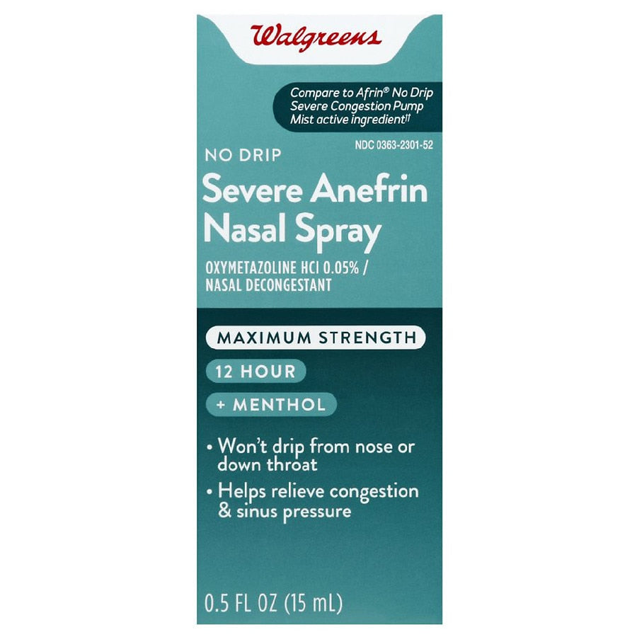 Walgreens Severe No Drip 12 Hour Nasal Spray 0.5fl oz