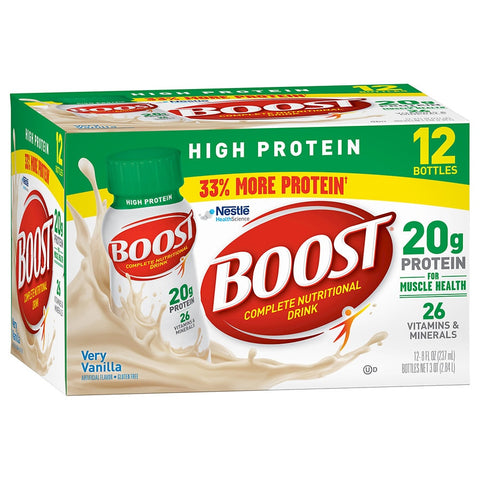 Boost High Protein Complete Nutritional Drink Very Vanilla 8.0fl by 12 pack