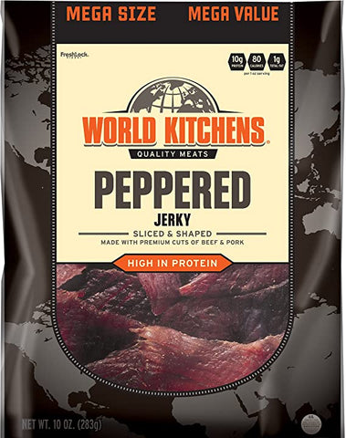 World Kitchens Peppered Sliced n Shaped Beef Jerky