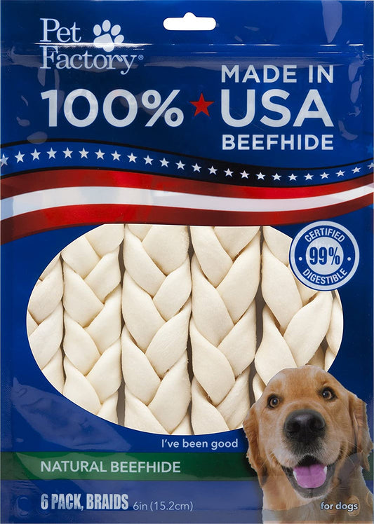 Pet Factory Beefhide Dog Braided Sticks