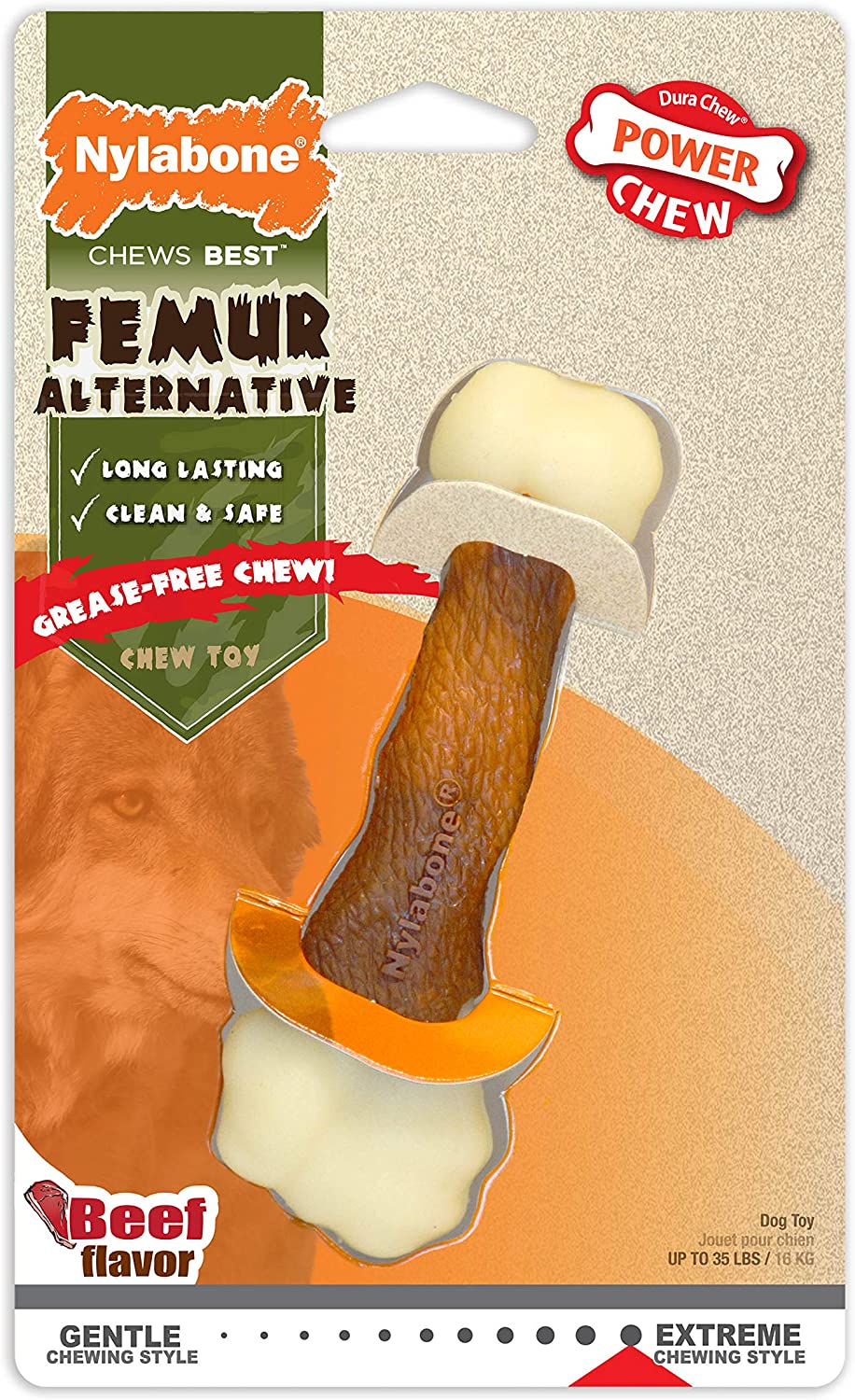 Nylabone Dura Chew Femur Alternative Beef Dog Chew