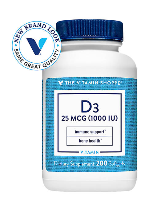 The Vitamin Shoppe Vitamin D3 1000 IU 200 Softgels