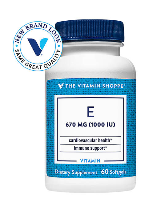 The Vitamin Shoppe Vitamin E 1000 IU 60 Softgels