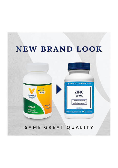 The Vitamin Shoppe Zinc 50 MG 100 Capsules